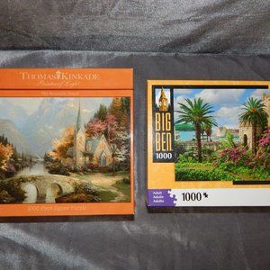 Lot of Two 1,000 Piece Jigsaw Puzzles